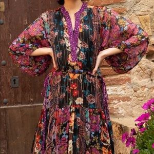 Rania Silk Sheer Floral Midi Dress
